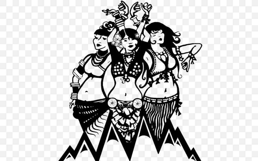Belly Dance Art Tribal Fusion Dance Dresses, Skirts & Costumes, PNG, 512x512px, Belly Dance, Art, Artwork, Black And White, Cartoon Download Free