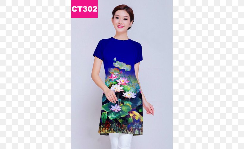 Áo Dài T-shirt Dress Sleeve Skirt, PNG, 500x500px, Tshirt, Clothing, Day Dress, Dress, Electric Blue Download Free