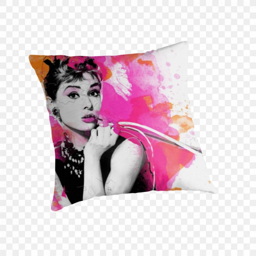Audrey Hepburn: A Biography Throw Pillows Cushion, PNG, 875x875px, Audrey Hepburn, Book, Cushion, Pillow, Pink Download Free