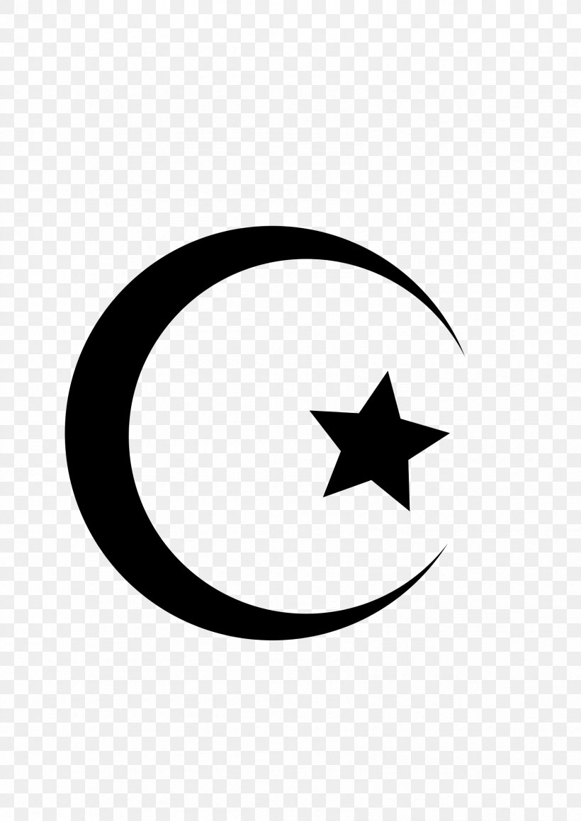 Star And Crescent Moon, PNG, 1697x2400px, Star And Crescent, Area, Black And White, Crescent, Lunar Phase Download Free