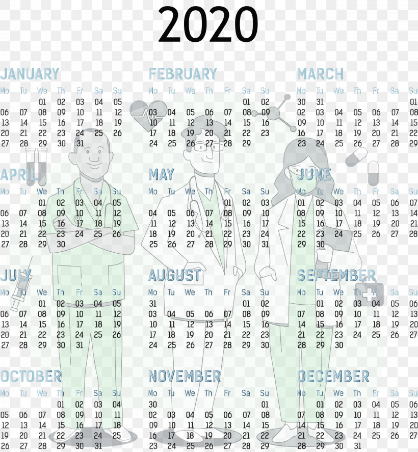 Calendar System Font Line Area Meter, PNG, 2773x3000px, 2020 Yearly Calendar, Area, Calendar System, Full Year Calendar 2020, Line Download Free