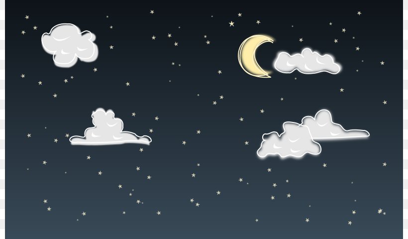 Night Sky Star Clip Art, PNG, 800x480px, Night Sky, Atmosphere, Black And White, Cloud, Computer Download Free