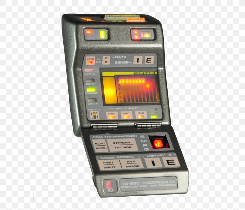 Tricorder Star Trek Klingon Luke Skywalker Wesley Crusher, PNG, 596x705px, Tricorder, Electronic Component, Electronics, Gene Roddenberry, Hardware Download Free