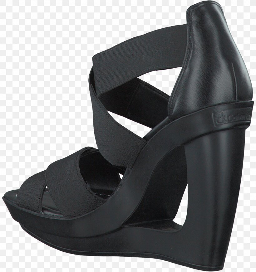 Sandal High-heeled Shoe Calvin Klein Wedge, PNG, 1409x1500px, Sandal, Aretozapata, Basic Pump, Black, Calvin Klein Download Free