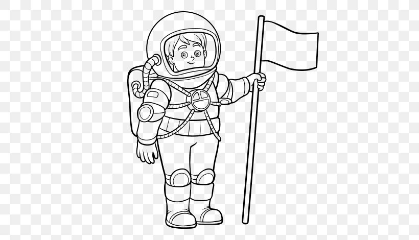 Astronaut Coloring Book Space Suit Drawing Spacecraft, PNG, 600x470px, Astronaut, Arm, Artwork, Black And White, Cartoon Download Free