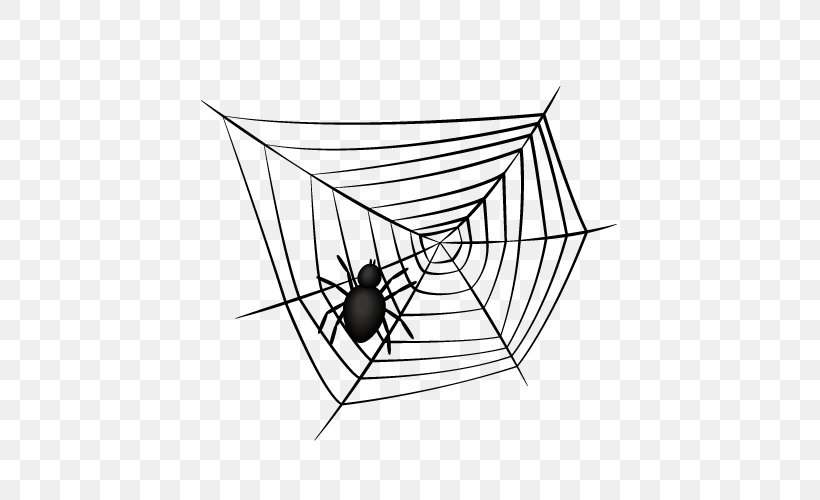 Spider Web Halloween Euclidean Vector, PNG, 500x500px, Spider, Arachnid, Area, Black And White, Drawing Download Free