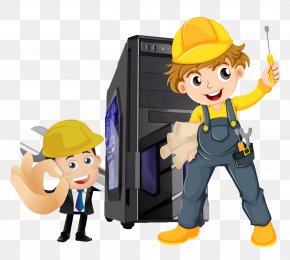 Computer Maintenance Cartoon Characters - Laptop Computer Cartoon Computer File PNG