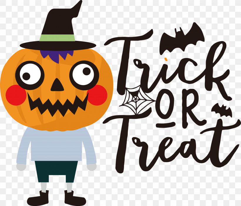 Trick Or Treat Trick-or-treating Halloween, PNG, 3000x2563px, Trick Or Treat, Cartoon, Halloween, Happiness, Logo Download Free