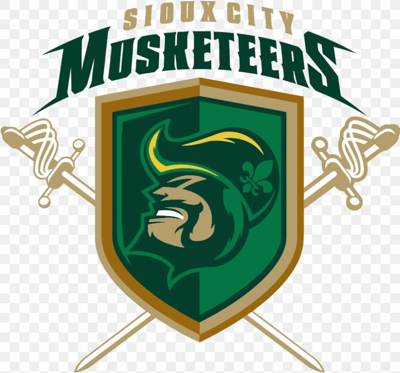 Sioux City Musketeers Hockey Team United States Hockey League Tyson Events Center Logo, PNG, 825x768px, Sioux City Musketeers, Brand, Green, Ice Hockey, Ironon Download Free