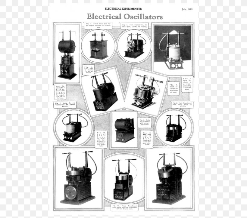 History Of The Tesla Coil Invention Tesla's Oscillator, PNG, 560x725px, Tesla Coil, Black And White, Electric Potential Difference, Electrical Experimenter, Food Processor Download Free