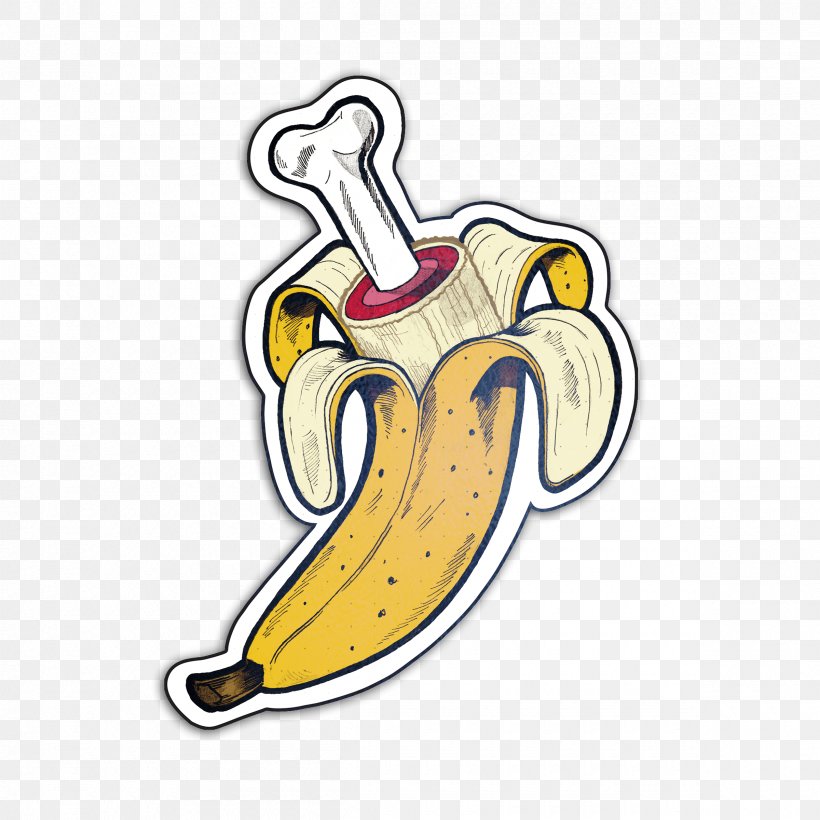 Sticker Bone Banana Food, PNG, 2400x2400px, Sticker, Banana, Body Jewelry, Bone, Decal Download Free