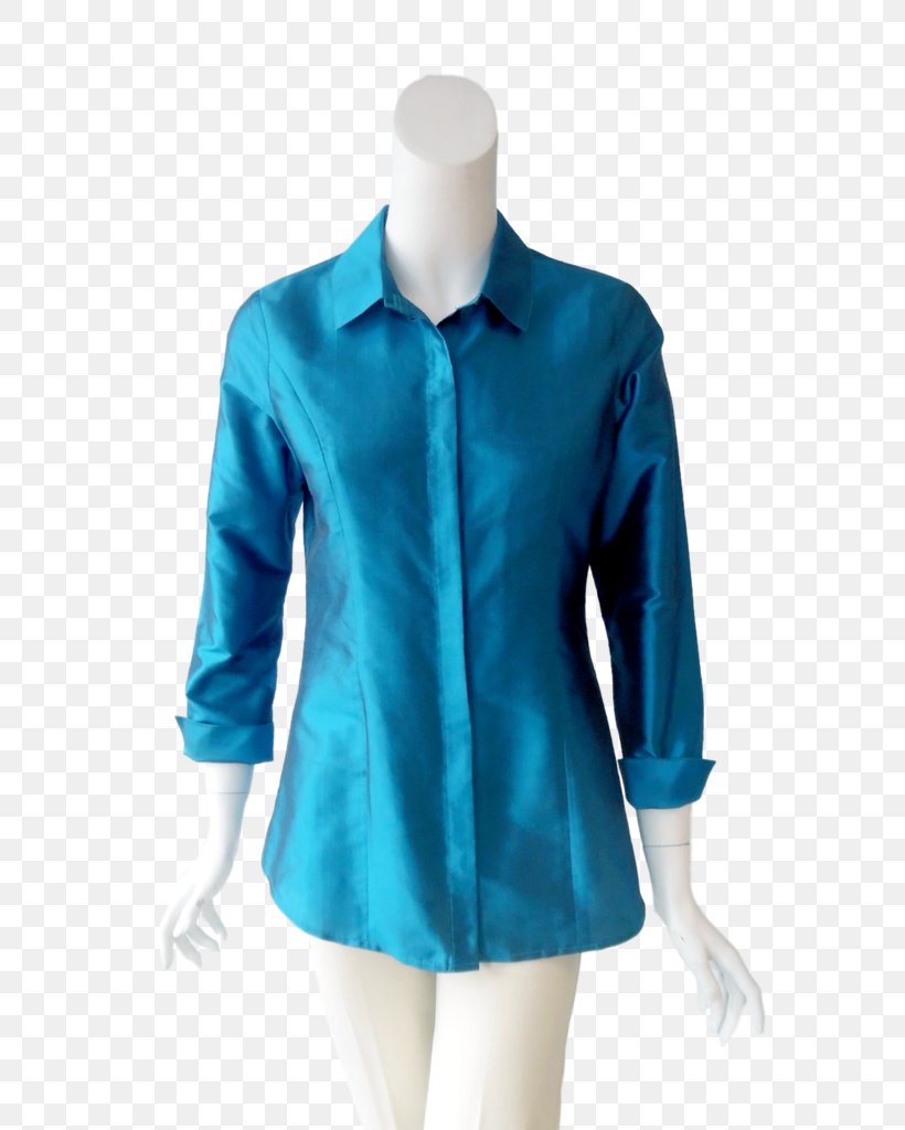 Blouse Top Charlotte Kellogg Silk Tunic, PNG, 682x1024px, Blouse, Aqua, Button, Clothing, Electric Blue Download Free