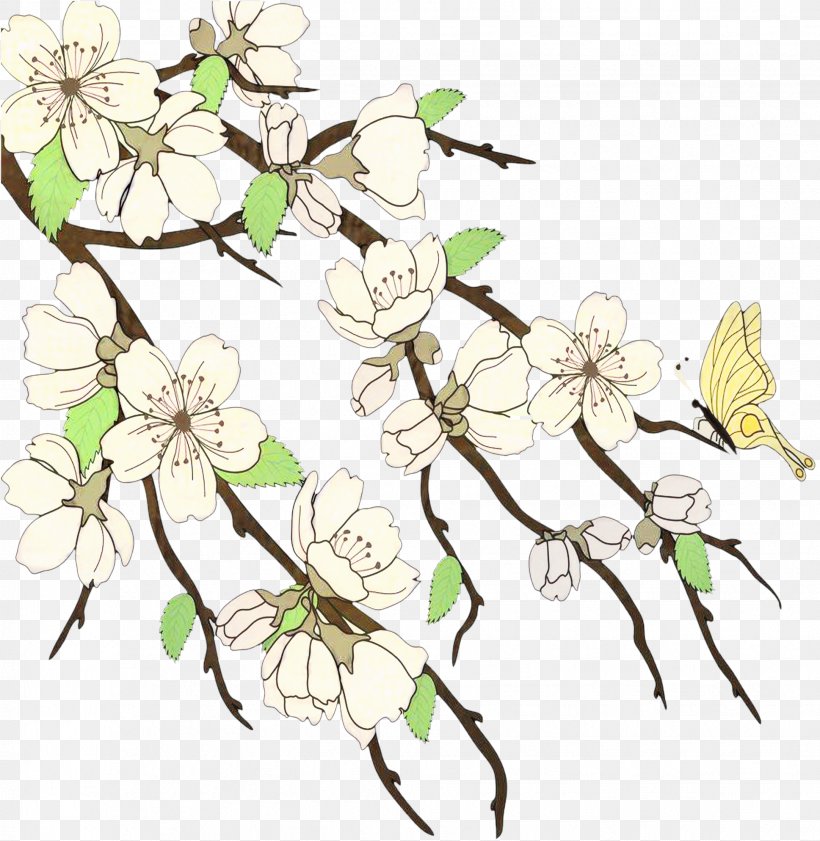 Flower Line Art, PNG, 1937x1987px, Cherry Blossom, Blossom, Branch, Drawing, Flower Download Free