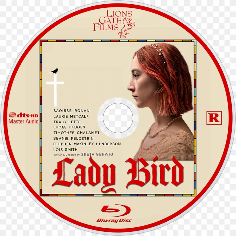 Lady Bird Blu-ray Disc DVD YouTube Film, PNG, 1000x1000px, 2017, Lady Bird, Bluray Disc, Brand, Compact Disc Download Free