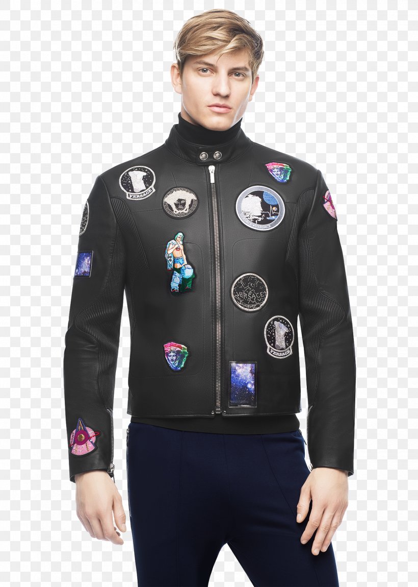 T-shirt Leather Jacket Versace Men, PNG, 1440x2021px, Tshirt, Clothing, Collar, Customer Service, Discounts And Allowances Download Free