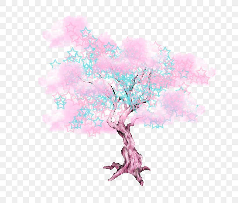 Tree Drawing Pink, PNG, 700x700px, Tree, Art, Blossom, Branch, Cartoon Download Free