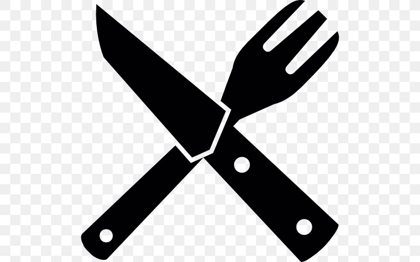 Knife Fork Kitchen Utensil Clip Art, PNG, 512x512px, Knife, Black And White, Cold Weapon, Cutlery, Drawing Download Free