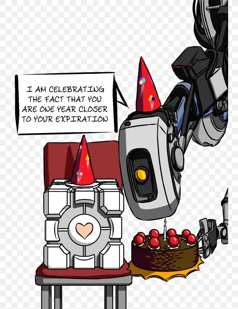 Portal 2 GLaDOS Birthday Chell, PNG, 752x1063px, Portal 2, Alyx Vance, Birthday, Cake, Cartoon Download Free
