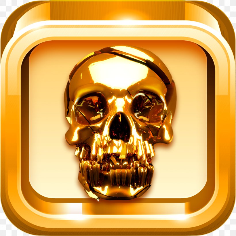Bone Gold Skull Metal Font, PNG, 1024x1024px, Bone, Gold, Metal, Skull Download Free
