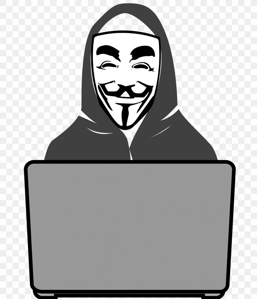 Security Hacker Anonymous Clip Art, PNG, 2057x2400px, Security Hacker, Anonymous, Black And White, Brand, Computer Download Free