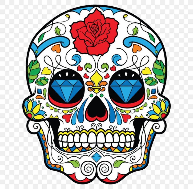 Calavera Skull Day Of The Dead, PNG, 800x800px, Calavera, Art, Bone, Candy, Color Download Free