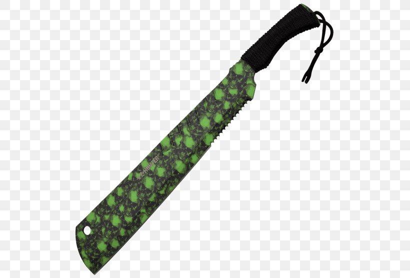 Machete Knife Blade Weapon Hunting, PNG, 555x555px, Machete, Blade, Green, Handle, Hunting Download Free
