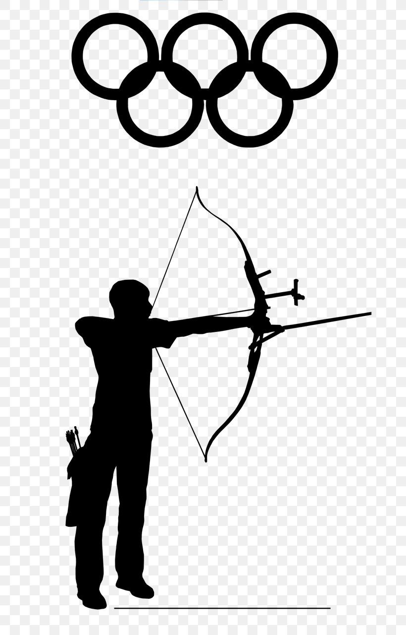 Olympic Games Archery Bow And Arrow Olympic Sports, PNG, 800x1280px, Olympic Games, Archery, Area, Artwork, Black And White Download Free