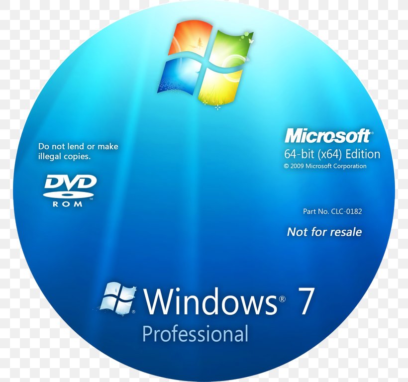 Windows 7 Installation Compact Disc 64-bit Computing, PNG, 768x768px, 64bit Computing, Windows 7, Brand, Compact Disc, Computer Software Download Free