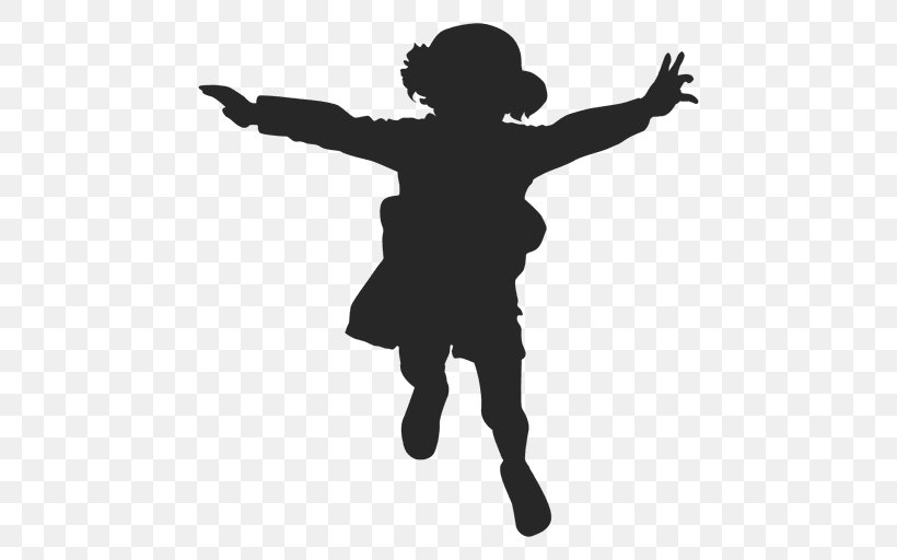 Child Silhouette Jumping Clip Art, PNG, 512x512px, Child, Adult, Arm, Black And White, Hand Download Free