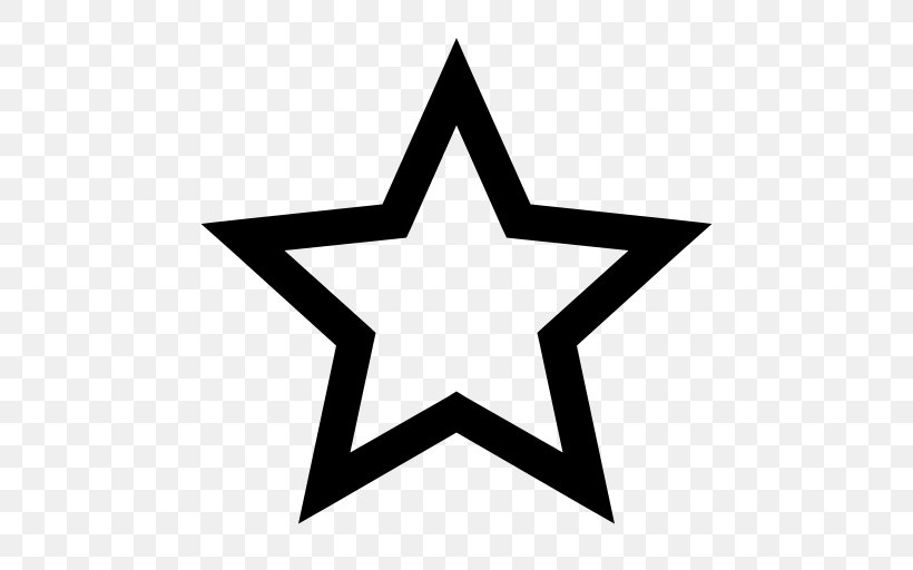 Five-pointed Star Symbol Clip Art, PNG, 512x512px, Star, Area, Black And White, Fivepointed Star, Nautical Star Download Free