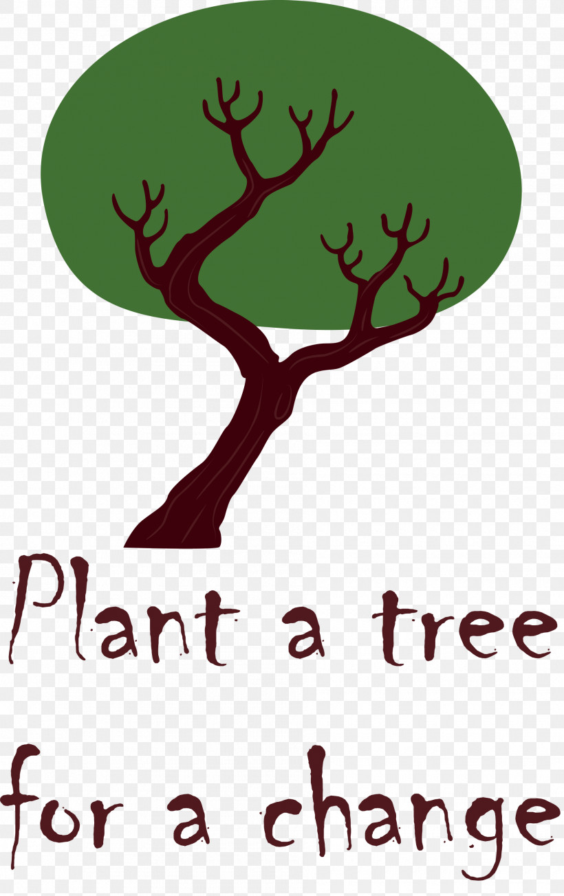 Plant A Tree For A Change Arbor Day, PNG, 1885x2999px, Arbor Day, Antler, Biology, Branching, Logo Download Free
