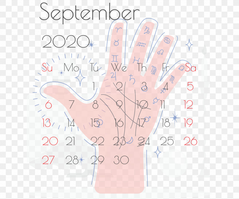 September 2020 Printable Calendar September 2020 Calendar Printable September 2020 Calendar, PNG, 3000x2496px, September 2020 Printable Calendar, Area, Hand, Hand Model, Line Download Free