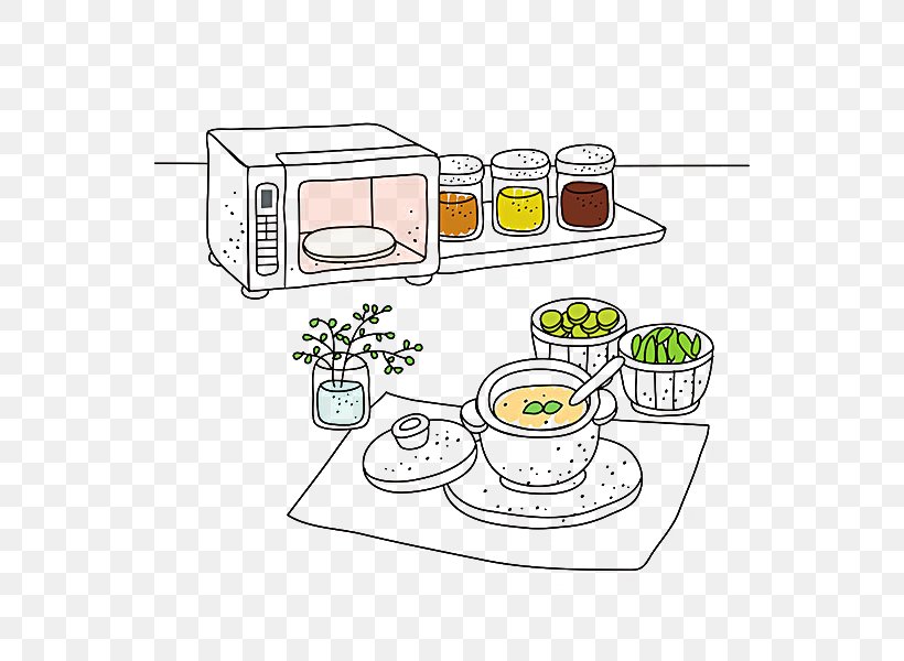 Microwave Oven Kitchen Illustration, PNG, 600x600px, Microwave Oven, Area, Artwork, Cartoon, Cuisine Download Free