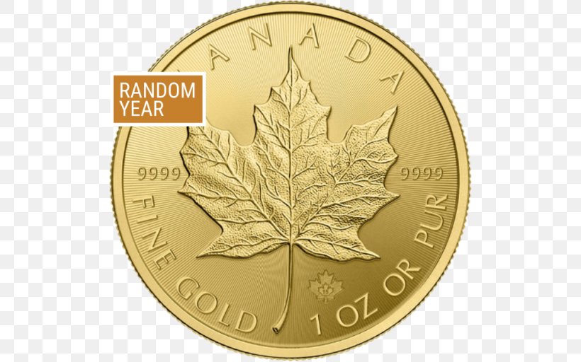Canada Canadian Gold Maple Leaf Gold Coin Bullion Coin, PNG, 512x512px, Canada, Bullion, Bullion Coin, Canadian Gold Maple Leaf, Canadian Maple Leaf Download Free