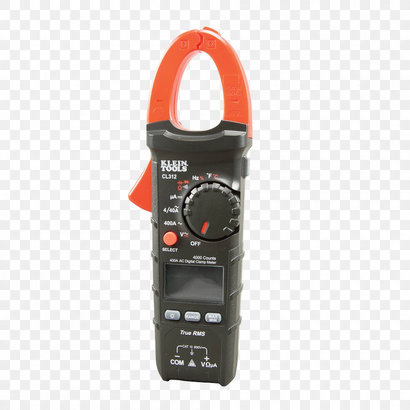 Current Clamp Multimeter Alternating Current True RMS Converter Klein Tools, PNG, 1000x1000px, Current Clamp, Alternating Current, Digital Multimeter, Direct Current, Electric Current Download Free