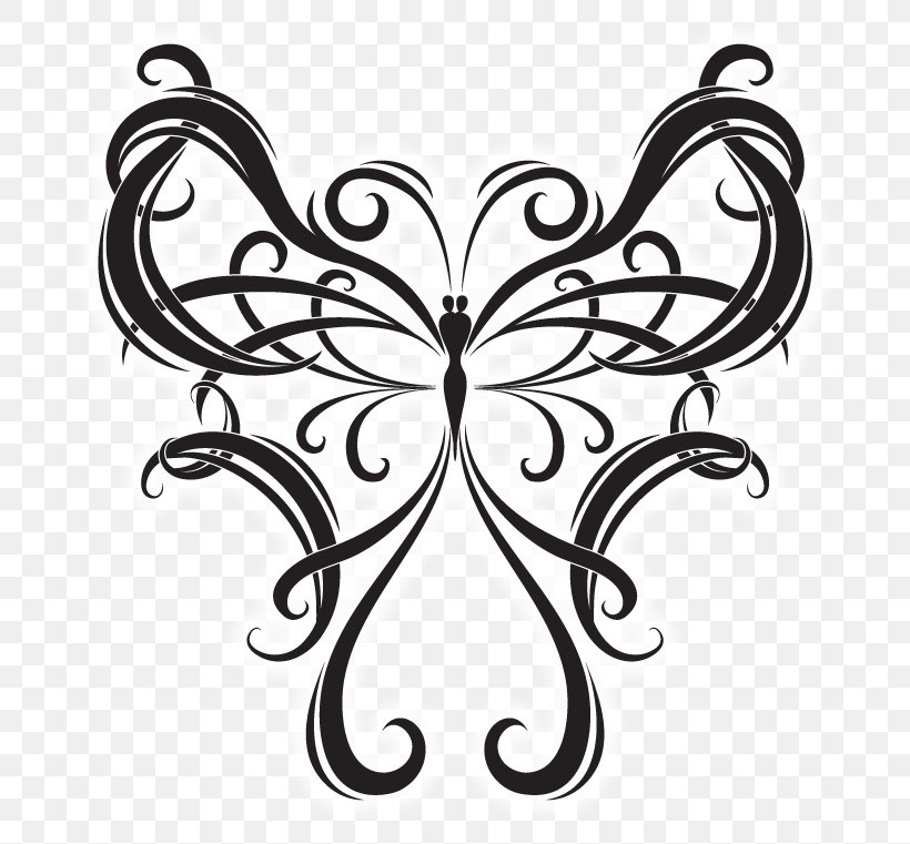 Tattoo Computer Graphics Clip Art, PNG, 708x761px, Tattoo, Art, Black And White, Body Jewelry, Butterfly Download Free