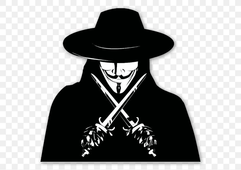 V Sticker Guy Fawkes Mask, PNG, 600x581px, Sticker, Black And White, Decal, Drawing, Fictional Character Download Free