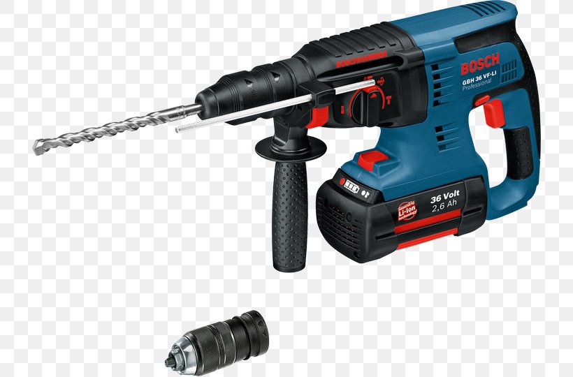 Hammer Drill Akkubohrhammer GBH 36 V-LI Compact Professional Hardware/Electronic Augers Robert Bosch GmbH SDS, PNG, 728x540px, Hammer Drill, Augers, Bosch Power Tools, Chuck, Cordless Download Free