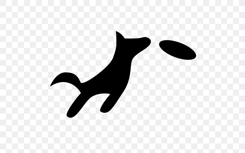 Dog Flying Discs Silhouette, PNG, 512x512px, Dog, Black, Black And White, Carnivoran, Cat Download Free