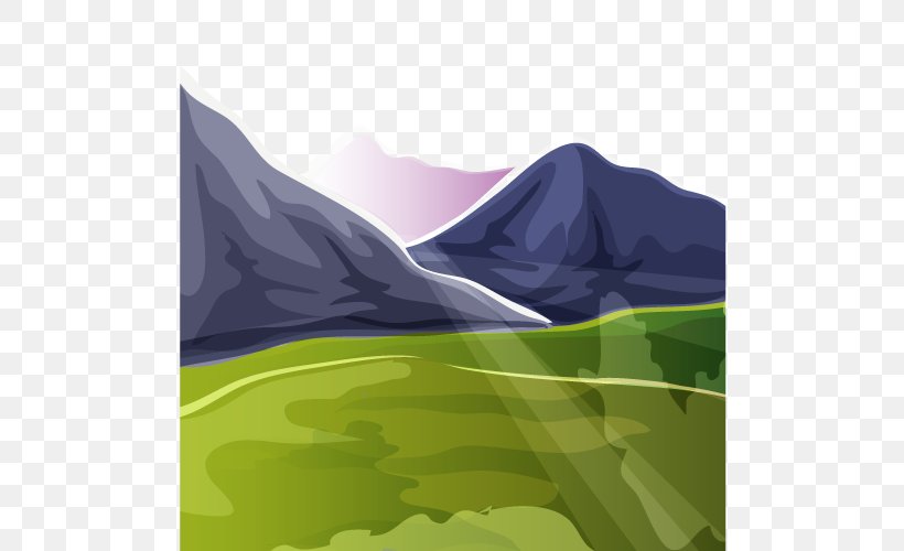 Mountain Euclidean Vector, PNG, 500x500px, Cartoon, Elevation, Grass, Green, Illustration Download Free