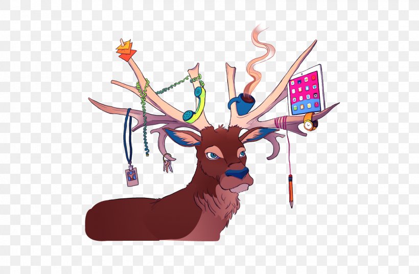 Illustration Design Reindeer Animation Advertising, PNG, 1550x1014px, 2018, Reindeer, Advertising, Animation, Antler Download Free