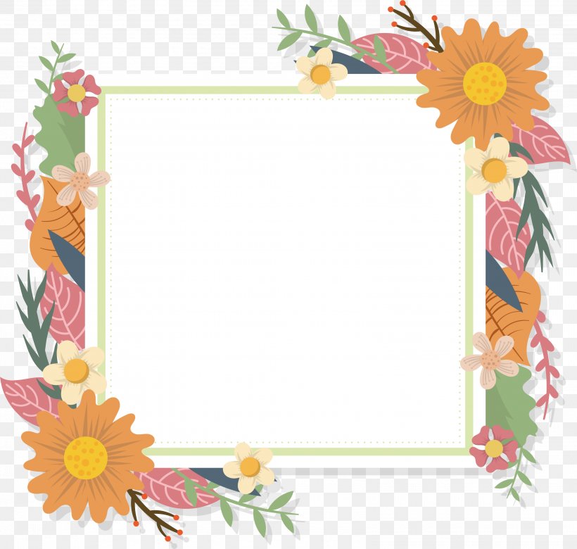 Floral Design Flower Euclidean Vector Picture Frames, PNG, 3216x3062px, Floral Design, Area, Border, Cut Flowers, Decor Download Free