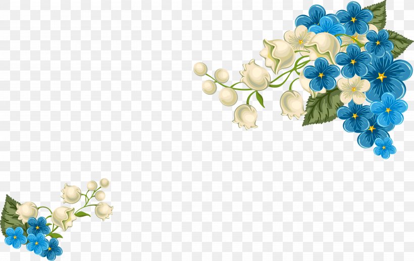 Flower, PNG, 5649x3571px, Flower, Art, Blue, Creative Market, Decoupage Download Free