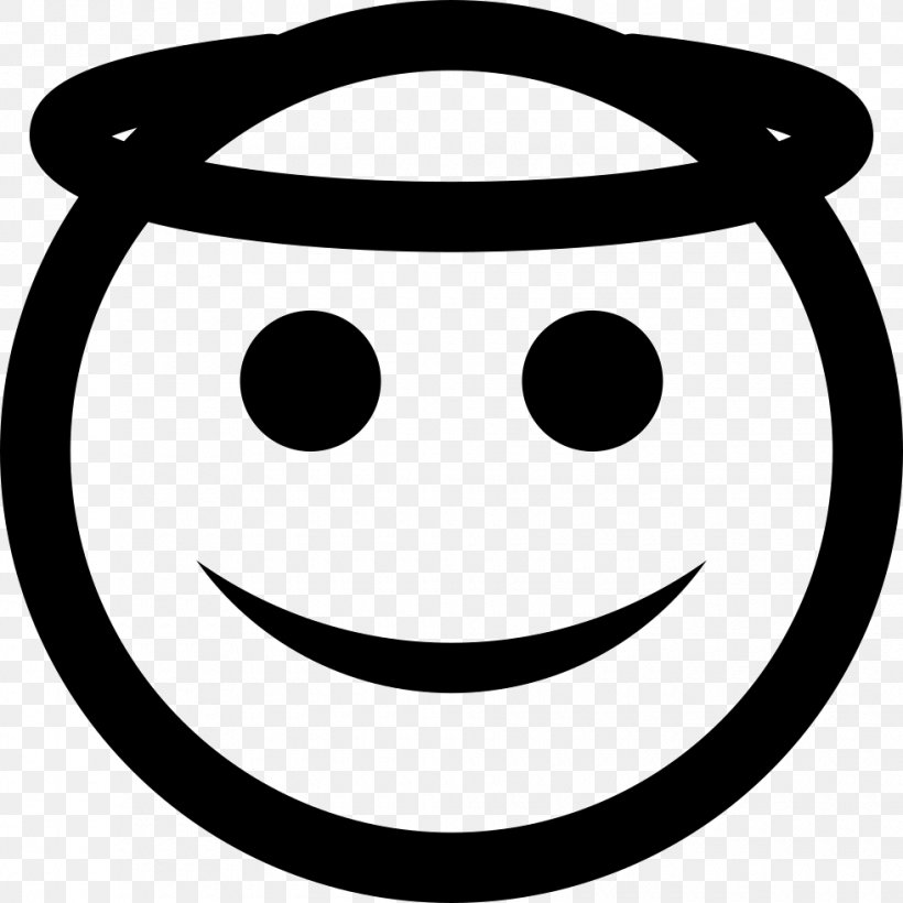 Emoticon Emoji Smiley Clip Art, PNG, 980x980px, Emoticon, Angel, Black, Black And White, Dark Skin Download Free