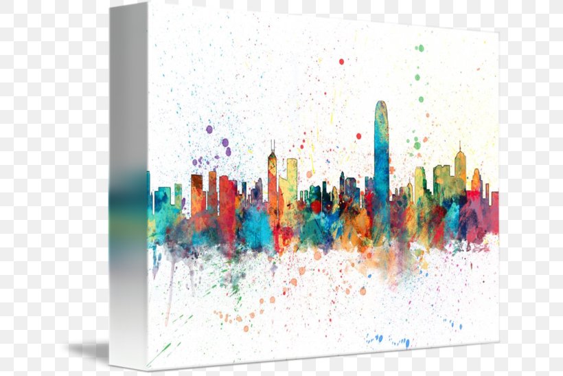 Hong Kong Skyline Canvas Print Artist, PNG, 650x547px, Hong Kong Skyline, Acrylic Paint, Art, Artist, Canvas Download Free