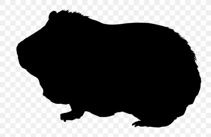 Guinea Pig Silhouette Drawing Clip Art, PNG, 1024x668px, Guinea Pig, Animal, Black, Black And White, Drawing Download Free