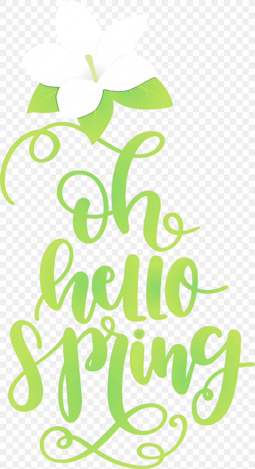 Floral Design, PNG, 1633x2999px, Hello Spring, Floral Design, Green, Leaf, Logo Download Free