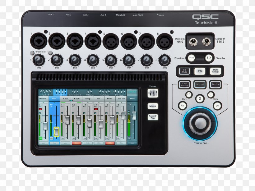 Microphone QSC TouchMix-8 Audio Mixers QSC Audio Products QSC TouchMix-16, PNG, 2048x1536px, Microphone, Audio, Audio Equipment, Audio Mixers, Audio Receiver Download Free