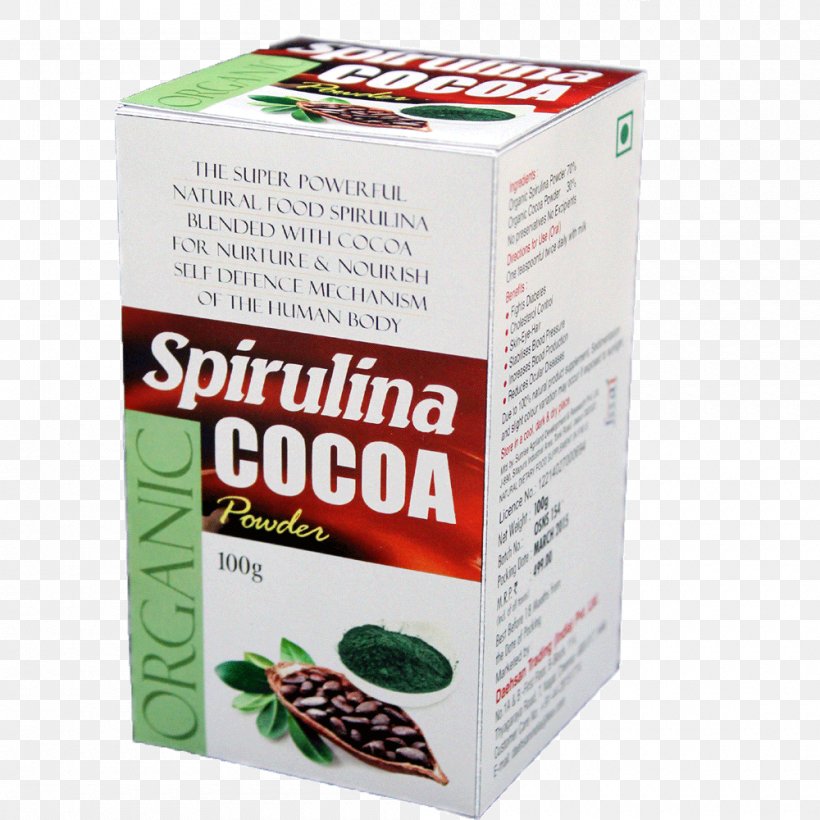 Spirulina Food Cocoa Bean Herbal Tea, PNG, 1000x1000px, Spirulina, Cocoa Bean, Cocoa Solids, Flavor, Food Download Free