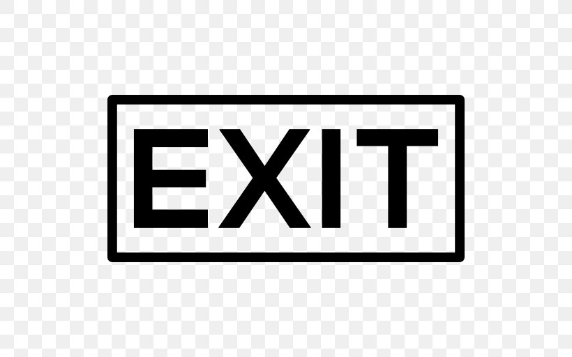 Exit Sign Emergency Exit Road Traffic Sign, PNG, 512x512px, Exit Sign, Area, Bilingual Sign, Black, Black And White Download Free